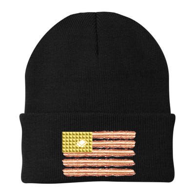 Waffle Bacon USA Flag Beanie