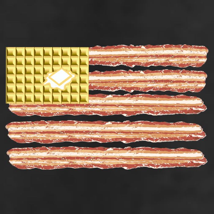 Waffle Bacon USA Flag Beanie