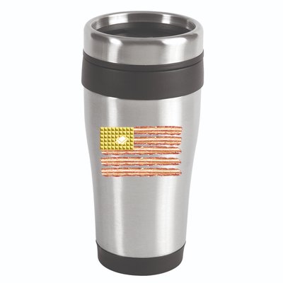 Waffle Bacon USA Flag 16oz Travel Tumbler