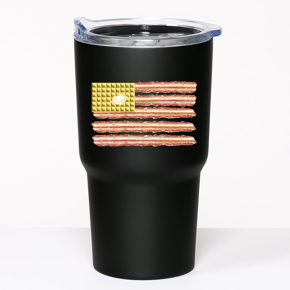 Waffle Bacon USA Flag Tumbler
