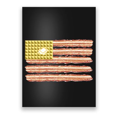 Waffle Bacon USA Flag Poster