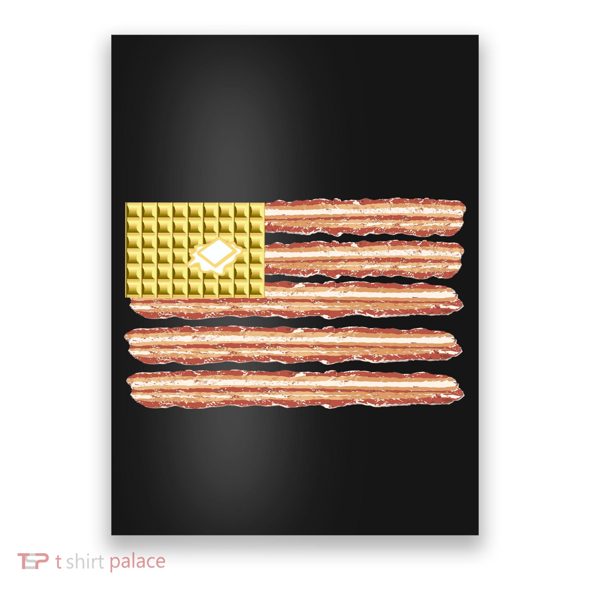Waffle Bacon USA Flag Poster