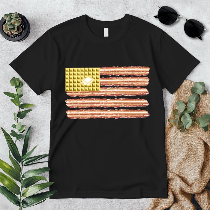 Waffle Bacon USA Flag Premium T-Shirt