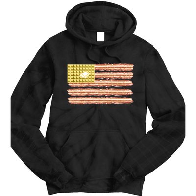 Waffle Bacon USA Flag Tie Dye Hoodie