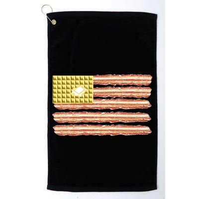 Waffle Bacon USA Flag Golf Towel