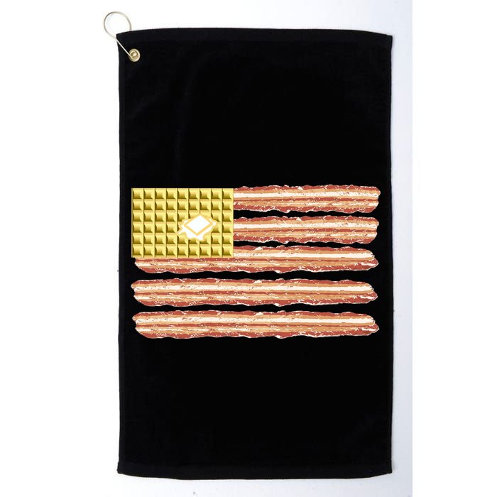 Waffle Bacon USA Flag Golf Towel