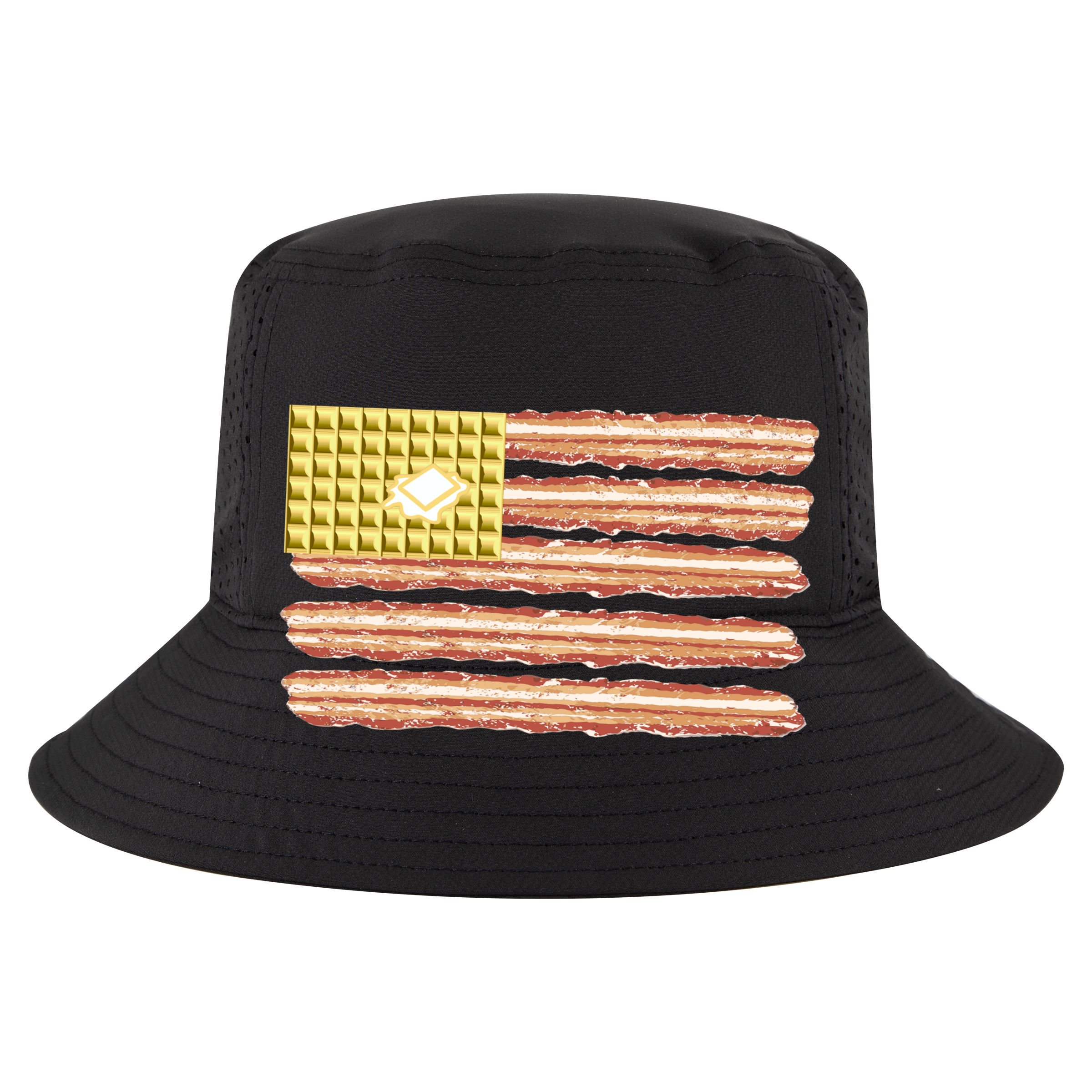 Waffle Bacon USA Flag Golf Towel