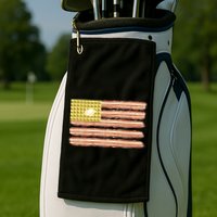 Waffle Bacon USA Flag Golf Towel