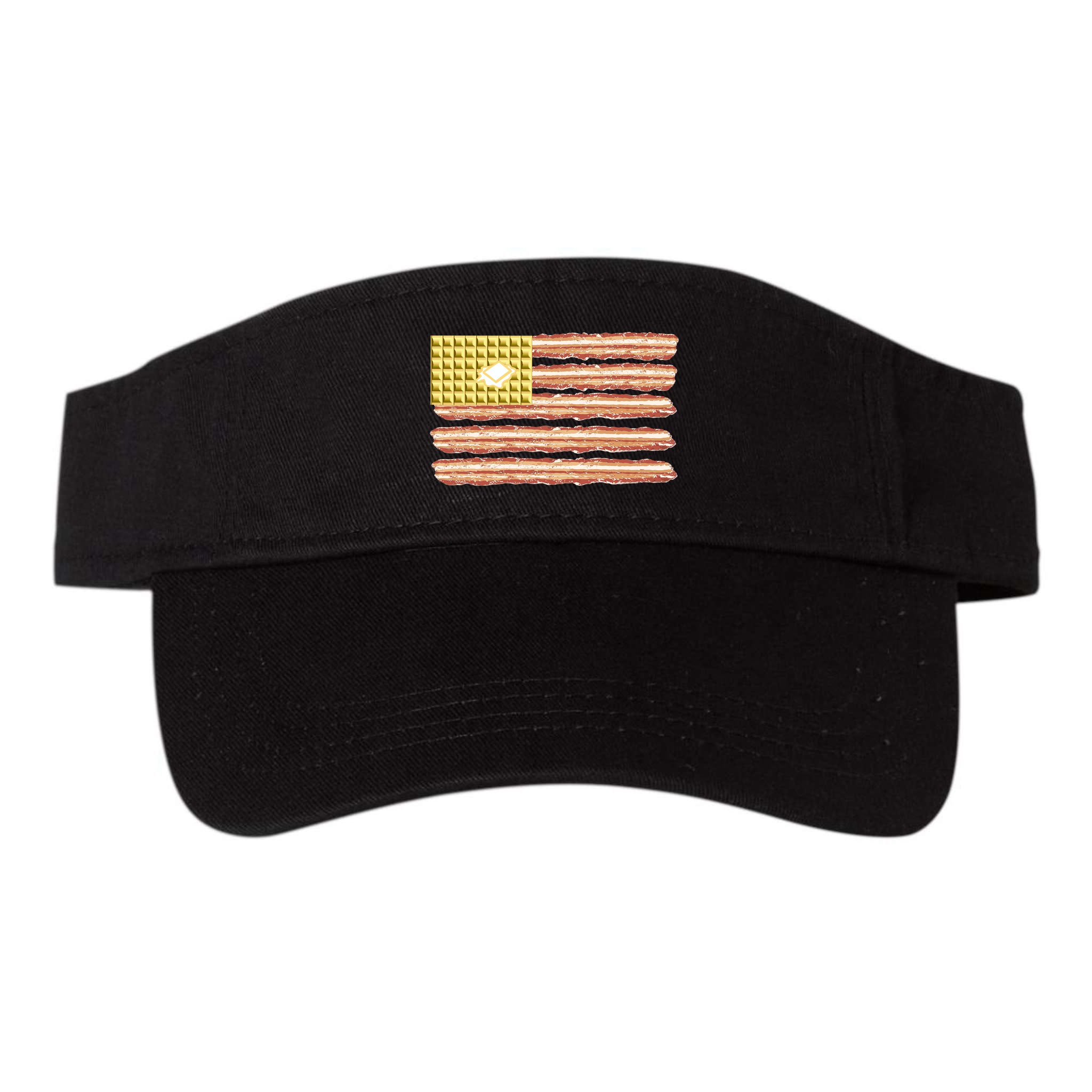 Waffle Bacon USA Flag Visor