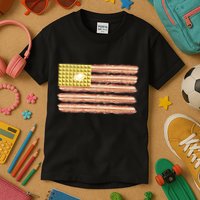 Waffle Bacon USA Flag Kids T-Shirt