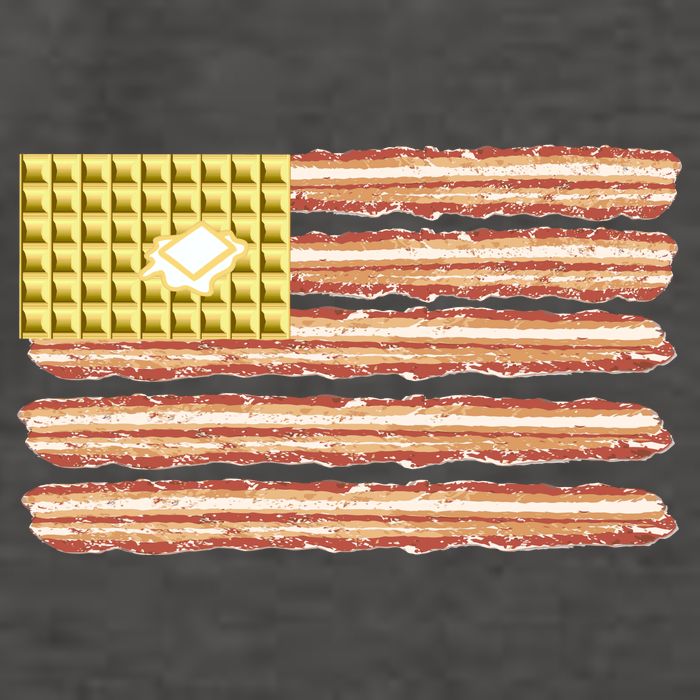 Waffle Bacon USA Flag Vector Backpack