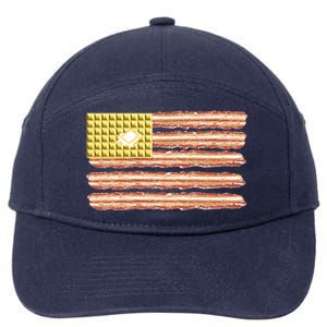 Waffle Bacon USA Flag 7-Panel Snapback Hat