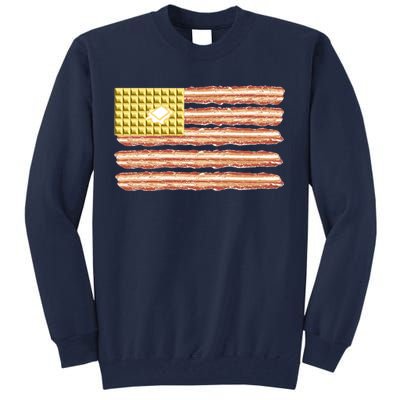 Waffle Bacon USA Flag Tall Sweatshirt