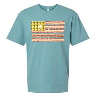 Waffle Bacon USA Flag Sueded Cloud Jersey T-Shirt