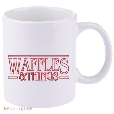 Waffles & Things 11oz C Handle Ceramic Mug