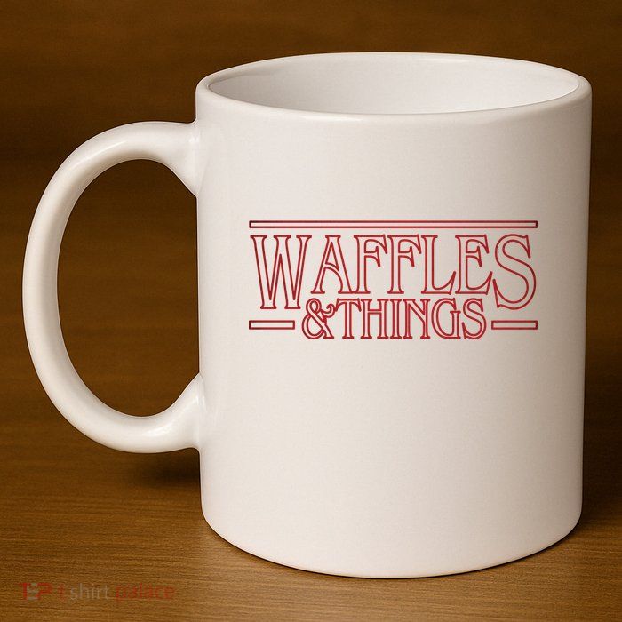 Waffles & Things 11oz C Handle Ceramic Mug