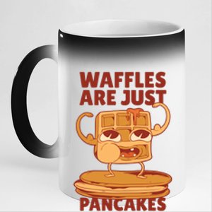 Waffles Are Just Pancakes With Abs 11oz Black Color Changing Mug