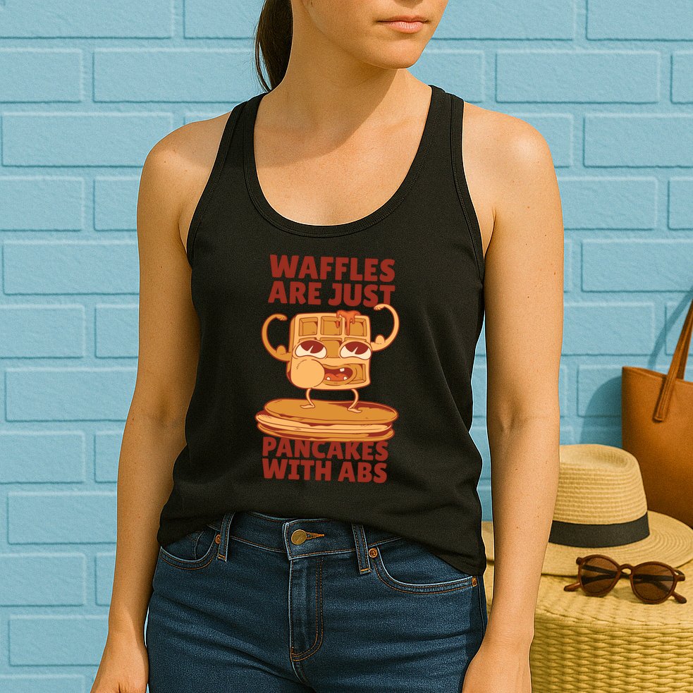 Waffles Are Just Pancakes With Abs Womens Tank Top