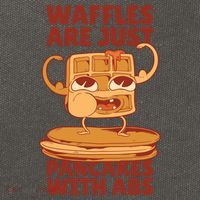 Waffles Are Just Pancakes With Abs Cotton Canvas Backpack