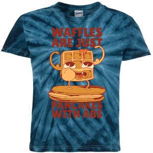 Waffles Are Just Pancakes With Abs Kids Tie-Dye T-Shirt