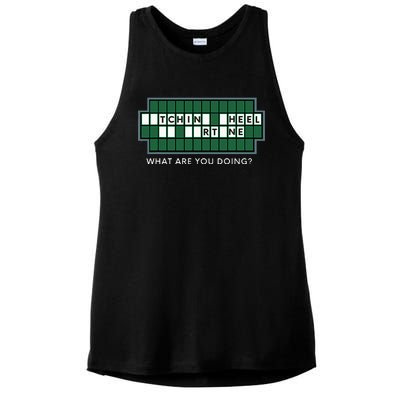 Wheel And Game Show Lovers, Fortune Word Puzzles Ladies PosiCharge Tri-Blend Wicking Tank