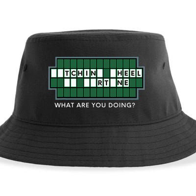 Wheel And Game Show Lovers, Fortune Word Puzzles Sustainable Bucket Hat