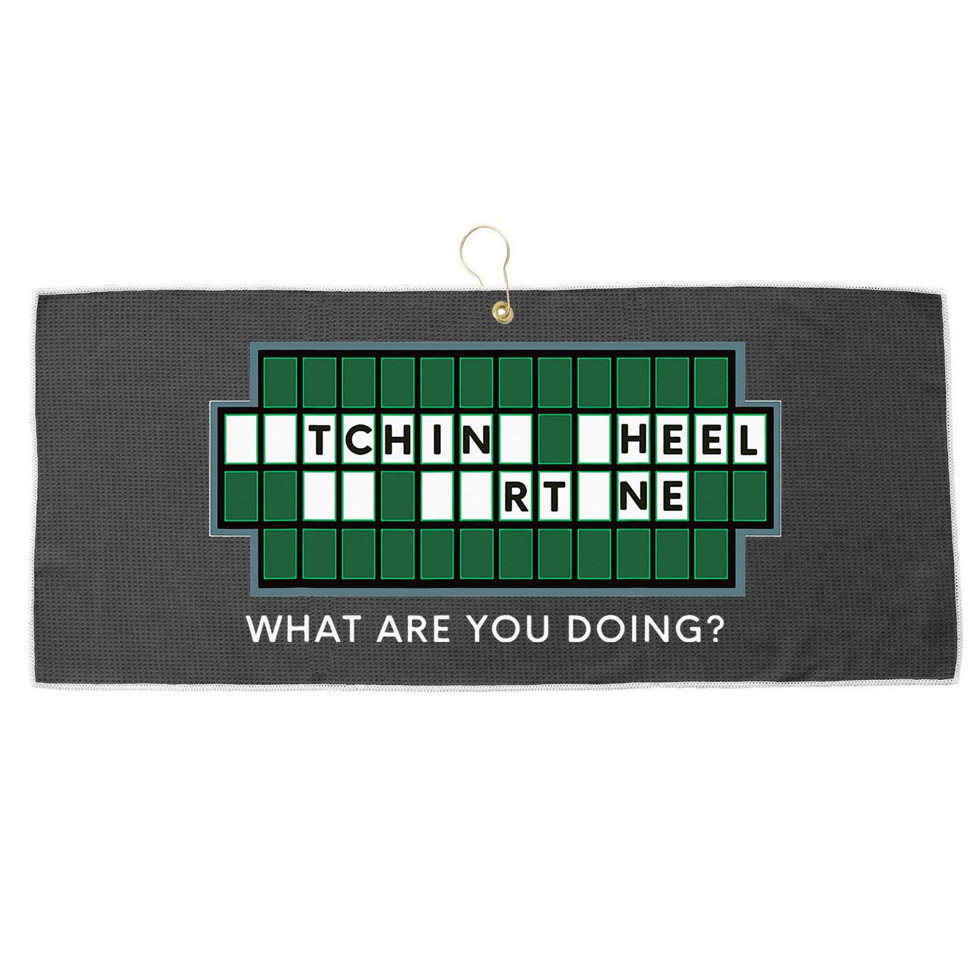 Wheel And Game Show Lovers, Fortune Word Puzzles Large Microfiber Waffle Golf Towel