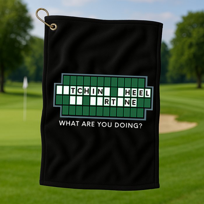 Wheel And Game Show Lovers, Fortune Word Puzzles Golf Towel