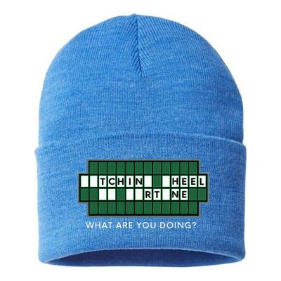 Wheel And Game Show Lovers, Fortune Word Puzzles Sustainable Knit Beanie