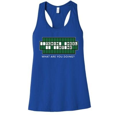 Wheel And Game Show Lovers, Fortune Word Puzzles Women's Racerback Tank