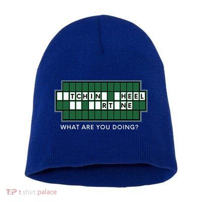 Wheel And Game Show Lovers, Fortune Word Puzzles Short Acrylic Beanie