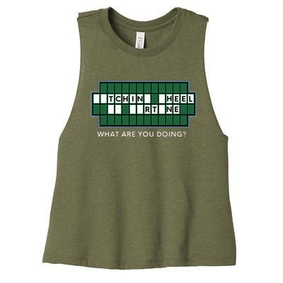 Wheel And Game Show Lovers, Fortune Word Puzzles Women's Racerback Cropped Tank