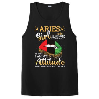 Womens Aries Girl Birthday Gifts Funny Leopard Sexy Lip PosiCharge Competitor Tank