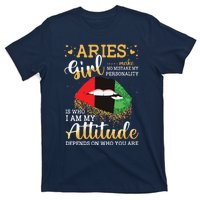 Womens Aries Girl Birthday Gifts Funny Leopard Sexy Lip T-Shirt