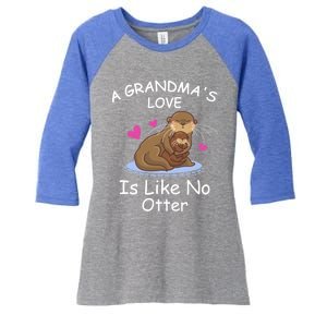 Wo A Grandmas Love Is Like No Otter Funny Mothers Day Gift Women's Tri-Blend 3/4-Sleeve Raglan Shirt