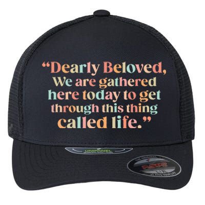 We Are Gathered Today Retro Positive Quote For Men Women Flexfit Unipanel Trucker Cap