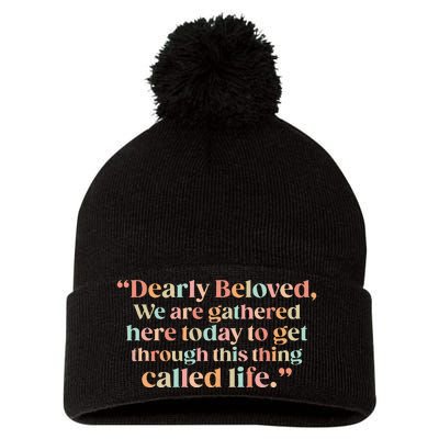 We Are Gathered Today Retro Positive Quote For Men Women Pom Pom 12in Knit Beanie