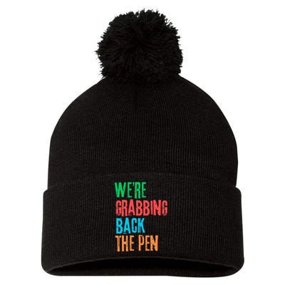 We Are Grabbing Back The Pen Pom Pom 12in Knit Beanie