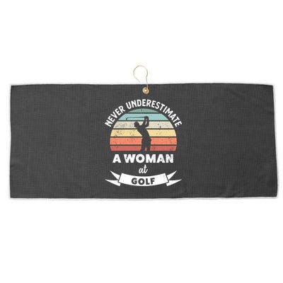 Wo At Golf Funny Golfing Gift Mom Gift Large Microfiber Waffle Golf Towel