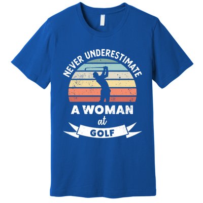 Wo At Golf Funny Golfing Gift Mom Gift Premium T-Shirt