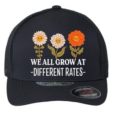 We All Grow At Different Rates Back To School Teacher Flexfit Unipanel Trucker Cap