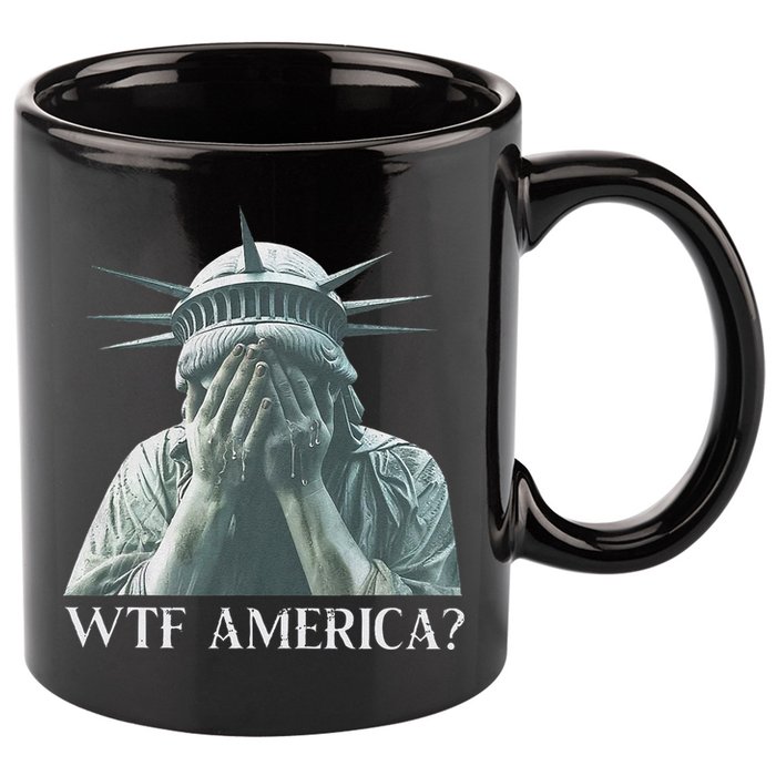 Wtf America Gift 11oz C Handle Ceramic Mug