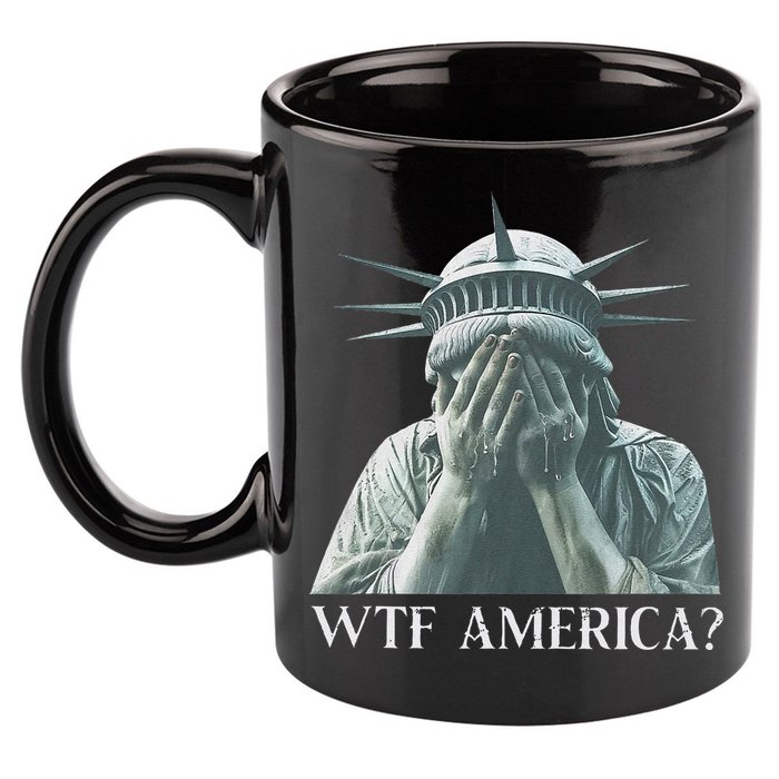 Wtf America Gift 11oz C Handle Ceramic Mug