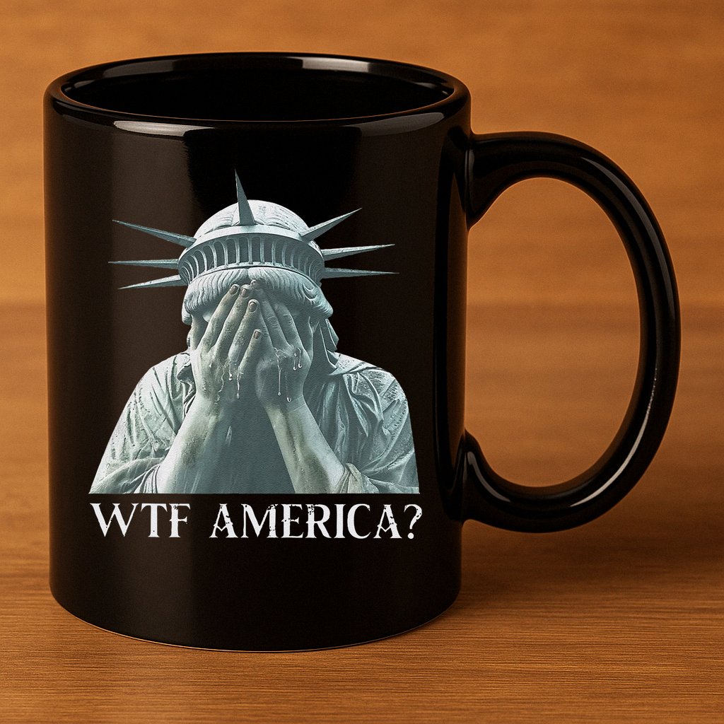Wtf America Gift 11oz C Handle Ceramic Mug