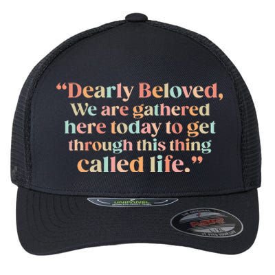 We Are Gathered Today Retro Positive Quote Flexfit Unipanel Trucker Cap