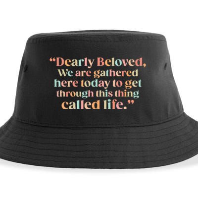 We Are Gathered Today Retro Positive Quote Sustainable Bucket Hat