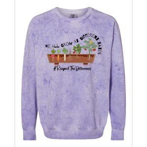 We All Grow At Different Rates Colorblast Crewneck Sweatshirt