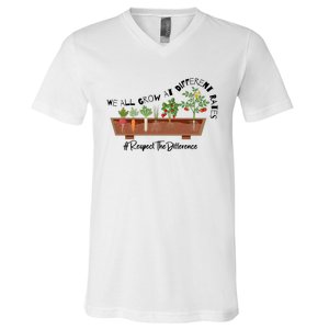 We All Grow At Different Rates V-Neck T-Shirt