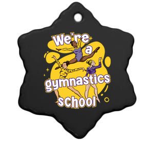 WeRe A Gymnastics School Funny Purple And Gold Gymnasts Ceramic Star Ornament