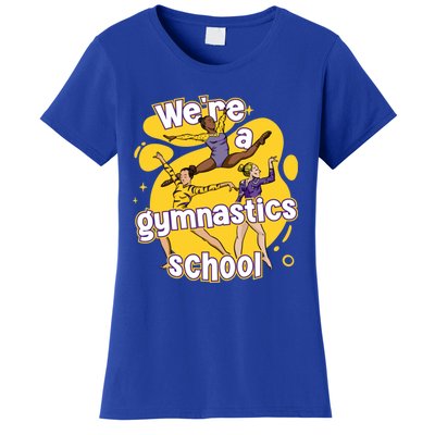 WeRe A Gymnastics School Funny Purple And Gold Gymnasts Women's T-Shirt